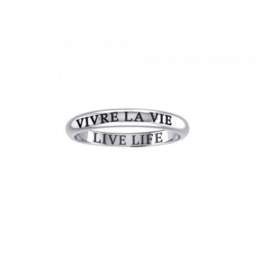VIVRE LA VIE LIVE LIFE Sterling Silver Ring TRI931 - Jewelry